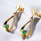 Aros gotitas colgante esmeralda con gancho Oro 18k - Miniatura 3