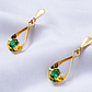 Aros gotitas colgante esmeralda con gancho Oro 18k - Miniatura 5