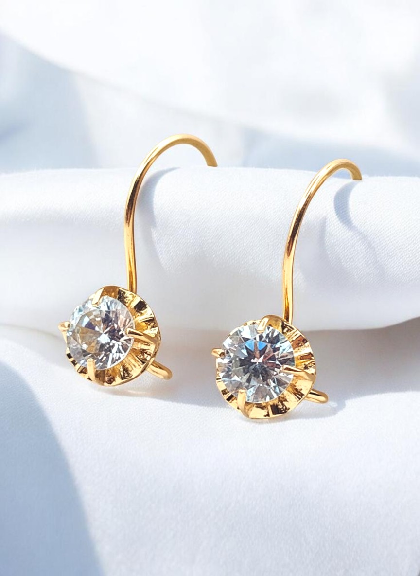 Aros chaton colgante aguamarina Oro 18k 3