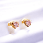 Aros chatón corazón rosa de Francia 5 mm Oro 18k - Miniatura 3