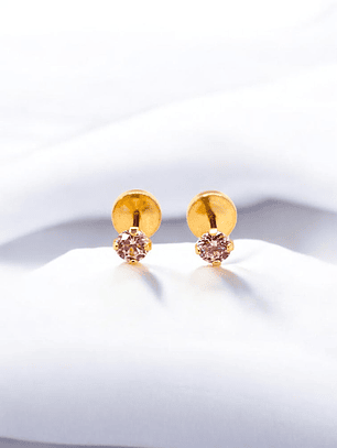 Aros abridores punto de luz rosa de francia 3 mm Oro 18k