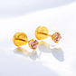 Aros abridores punto de luz rosa de francia 3 mm Oro 18k - Miniatura 4