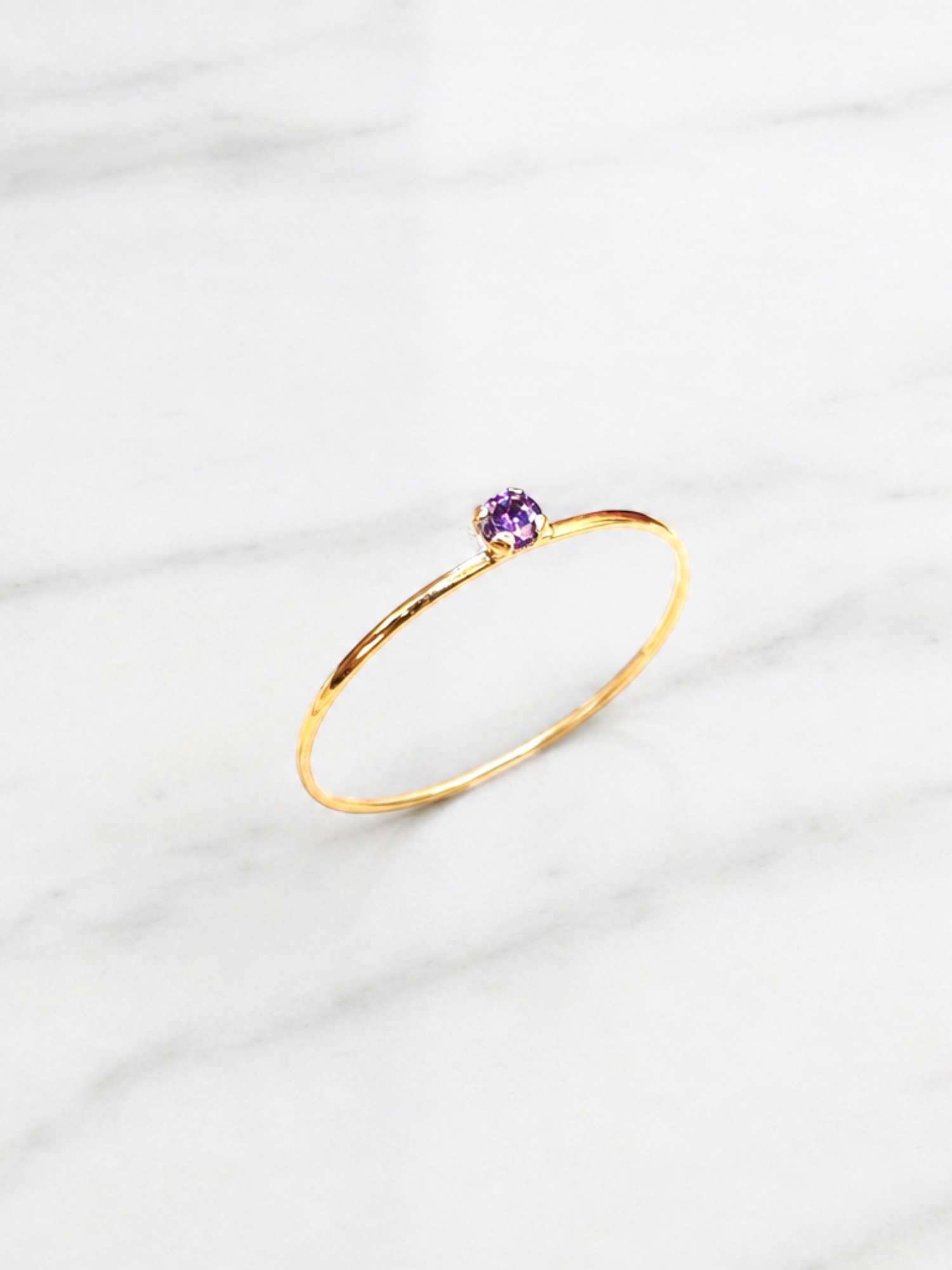 Anillo solitario juvenil amatista Oro 18k 3