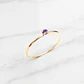 Anillo solitario juvenil amatista Oro 18k - Miniatura 3