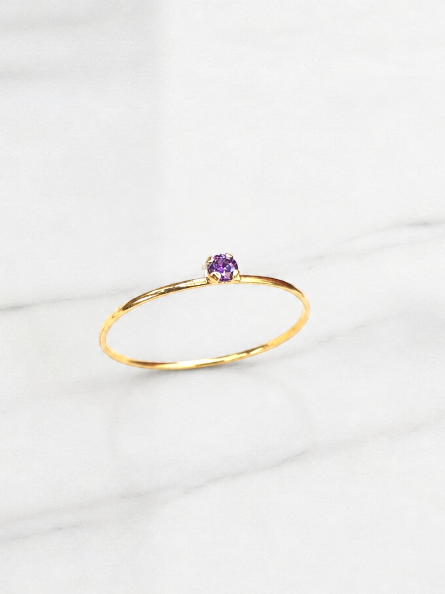 Anillo solitario juvenil amatista Oro 18k 4