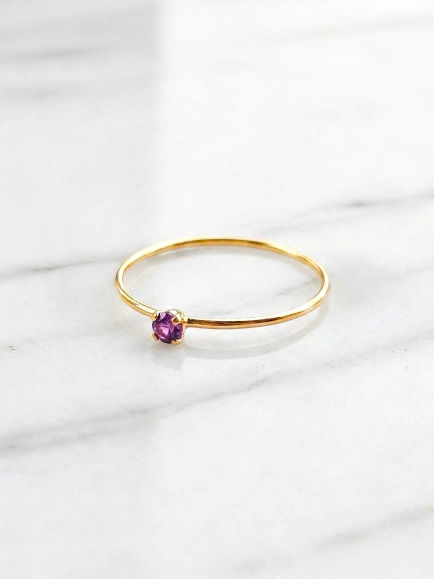 Anillo solitario juvenil amatista Oro 18k 5