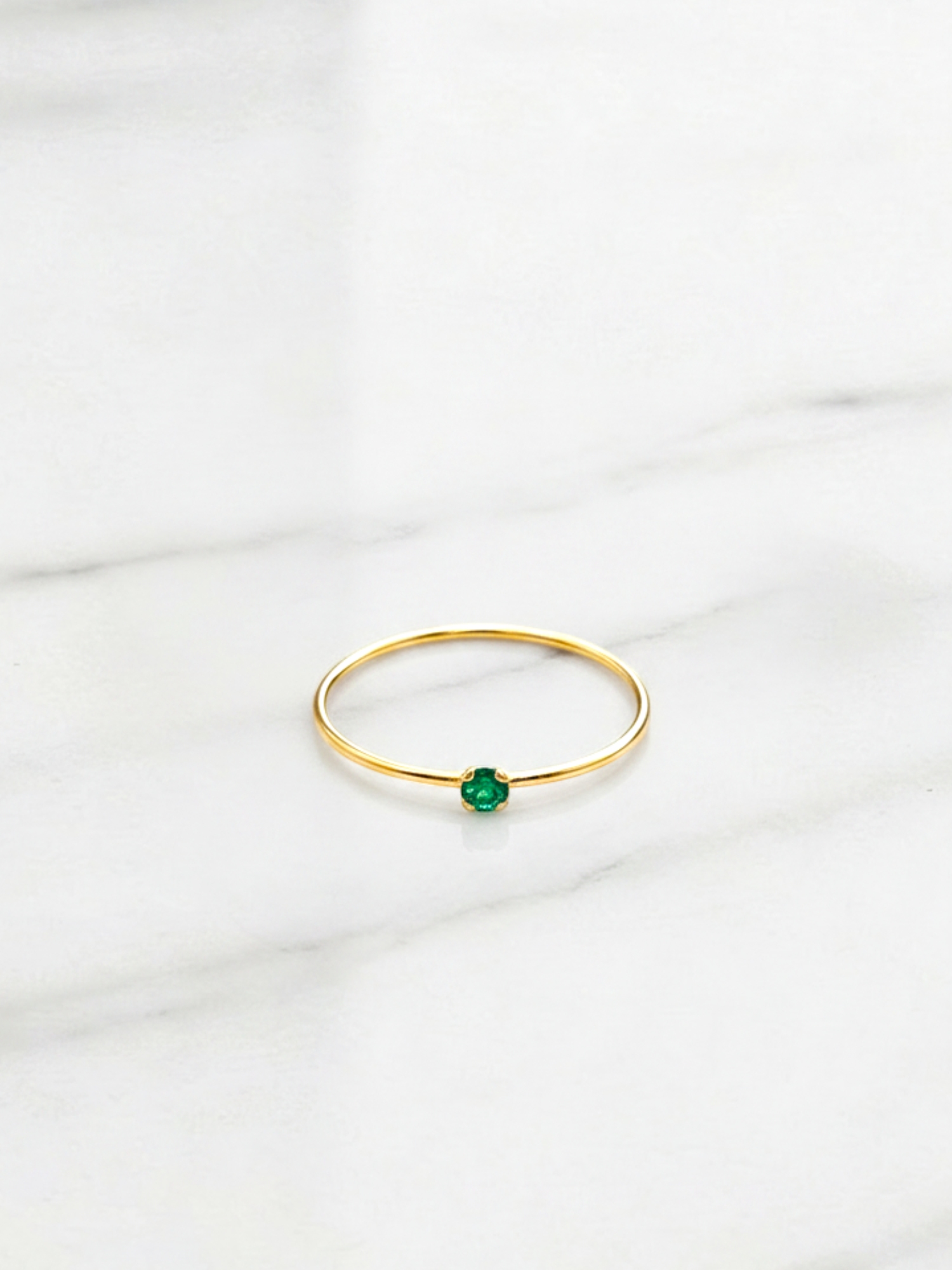 Anillo solitario juvenil esmeralda Oro 18k 2