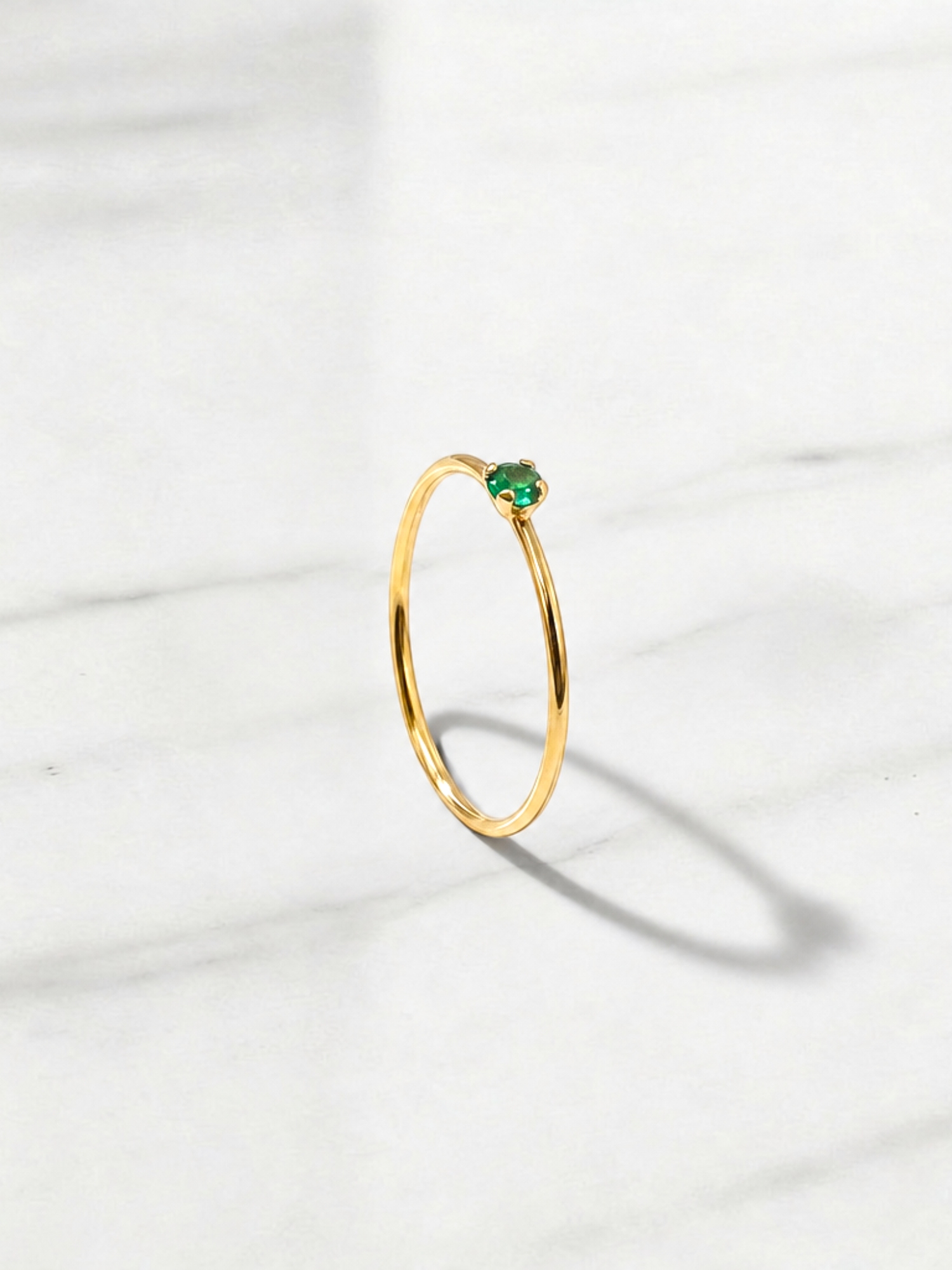 Anillo solitario juvenil esmeralda Oro 18k 1