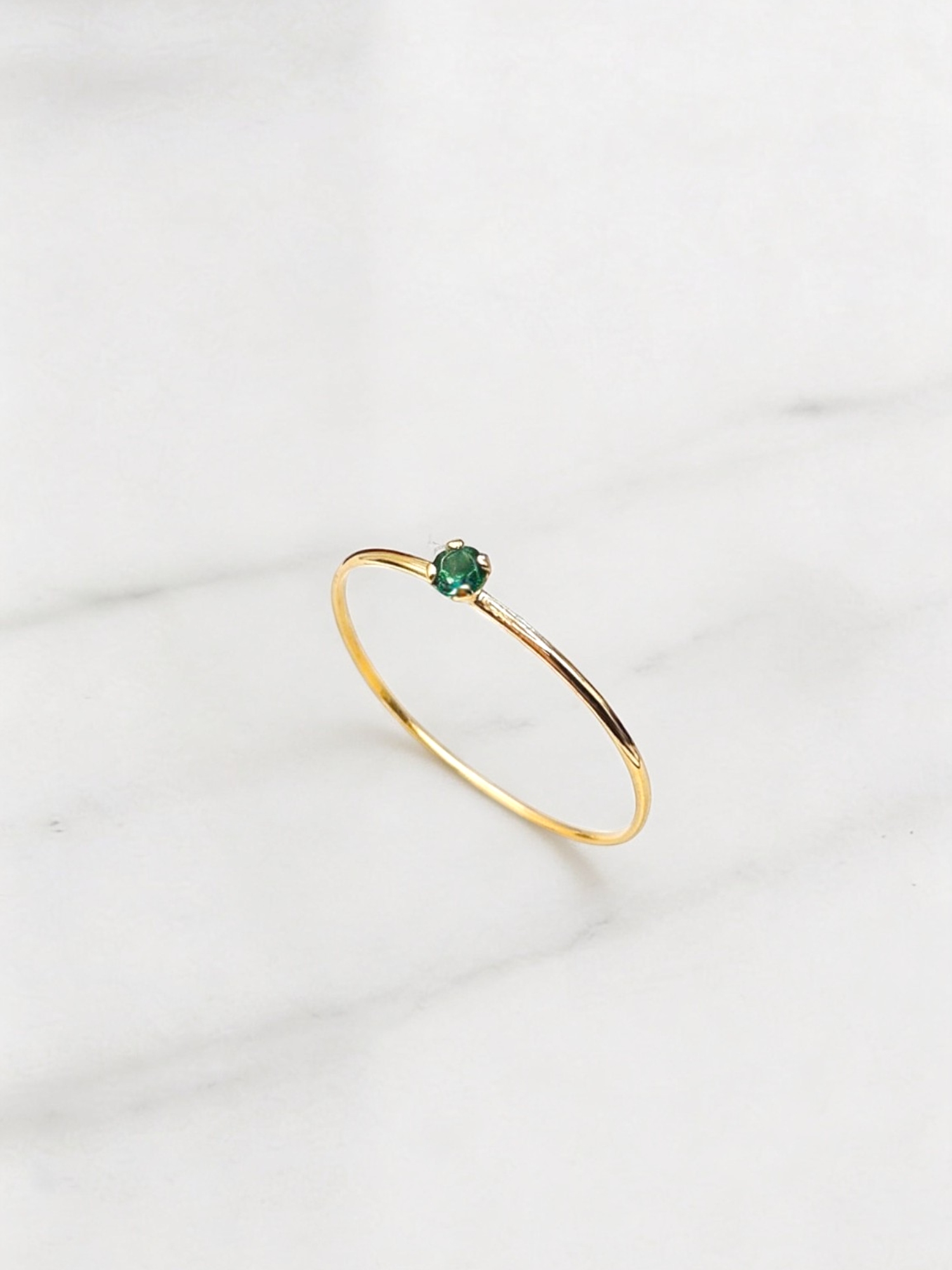 Anillo solitario juvenil esmeralda Oro 18k 3