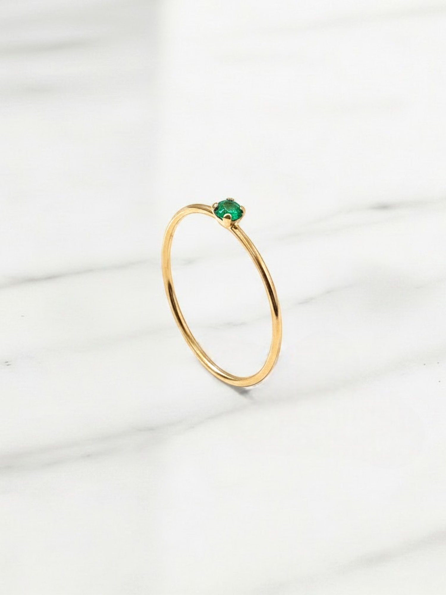 Anillo solitario juvenil esmeralda Oro 18k 4