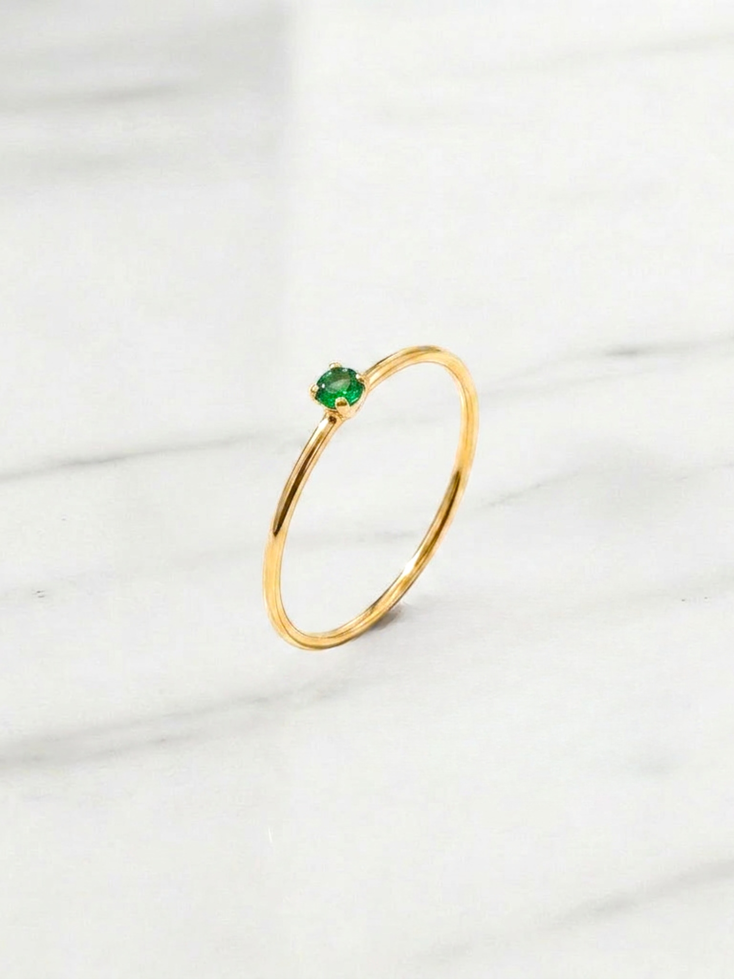 Anillo solitario juvenil esmeralda Oro 18k 5