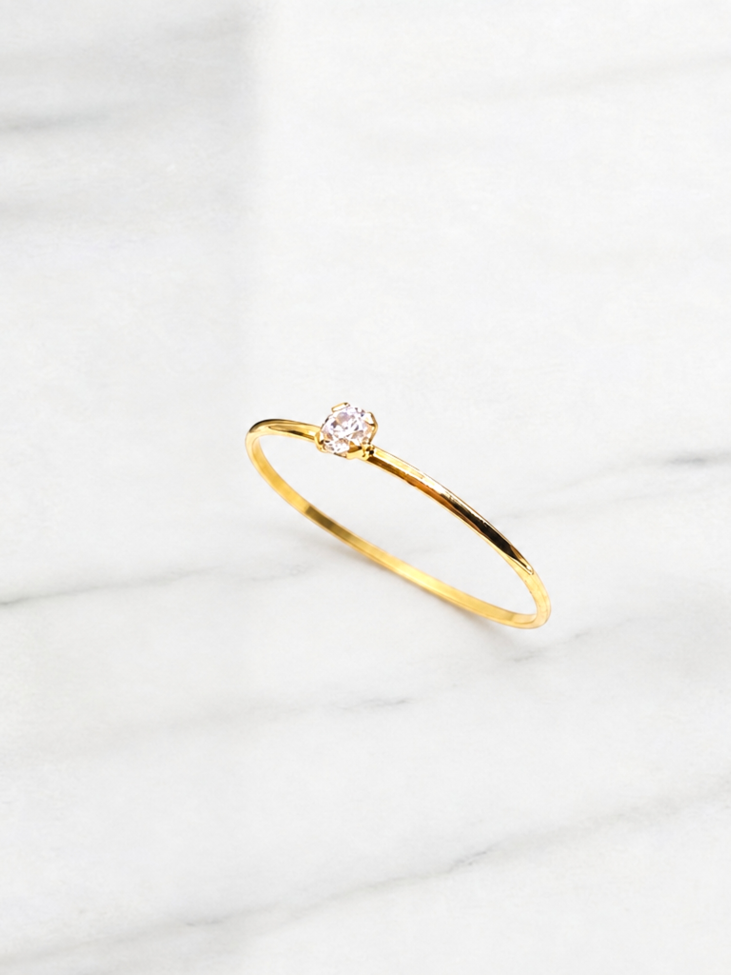 Anillo solitario juvenil circón Oro 18k 5