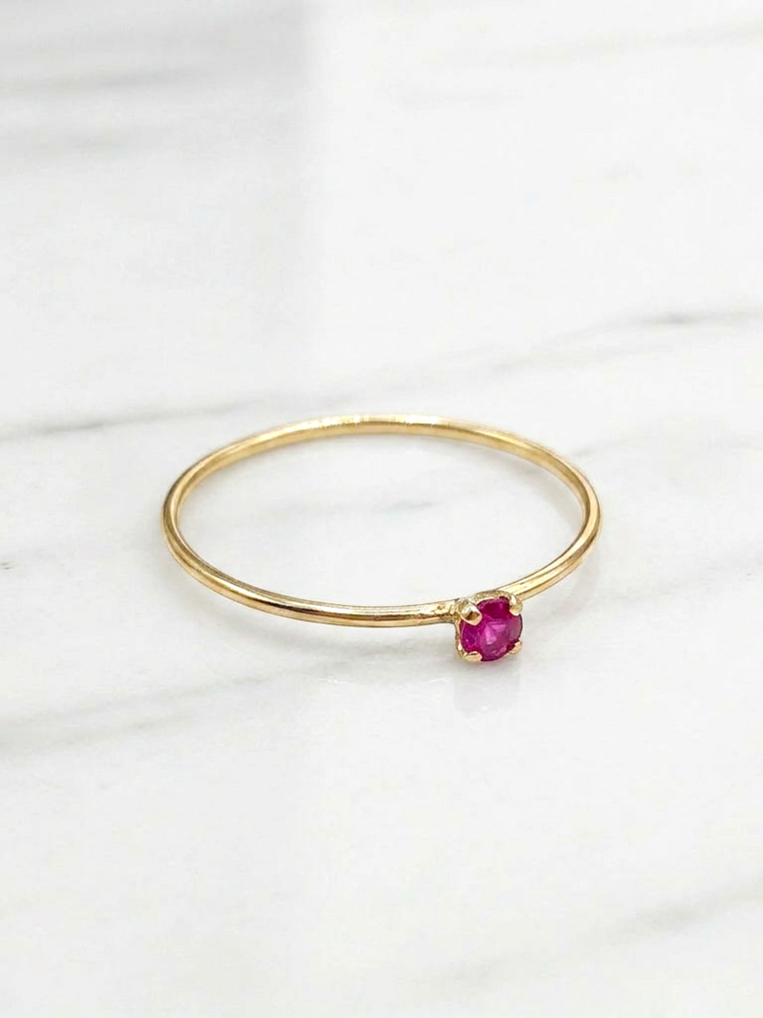 Anillo solitario juvenil rubi Oro 18k 5