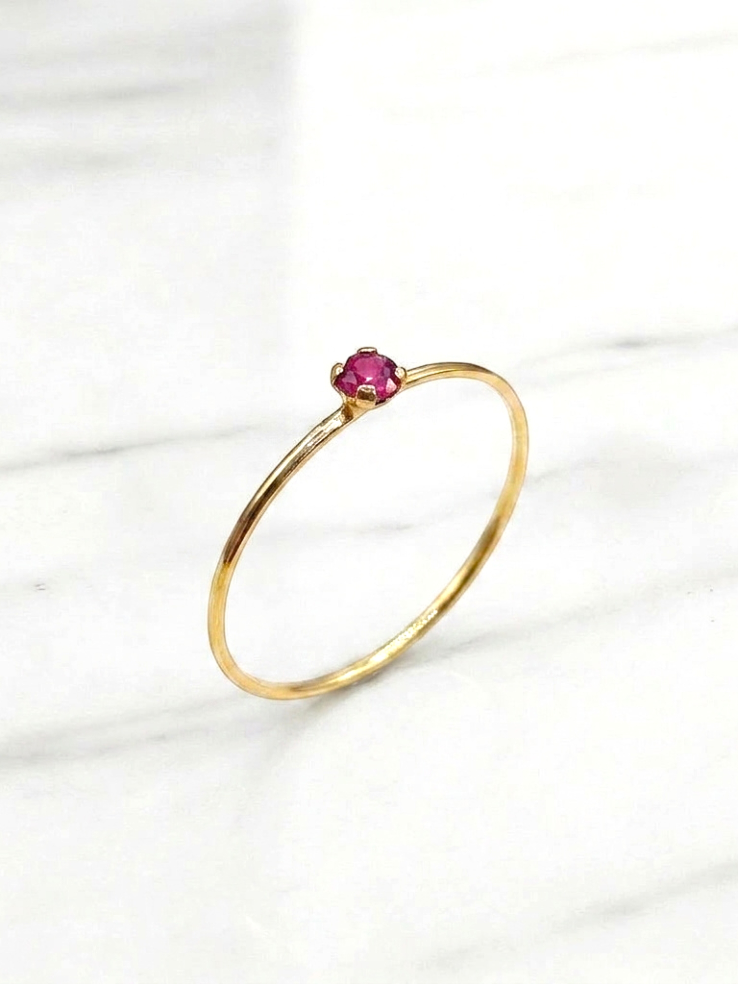 Anillo solitario juvenil rubi Oro 18k 4