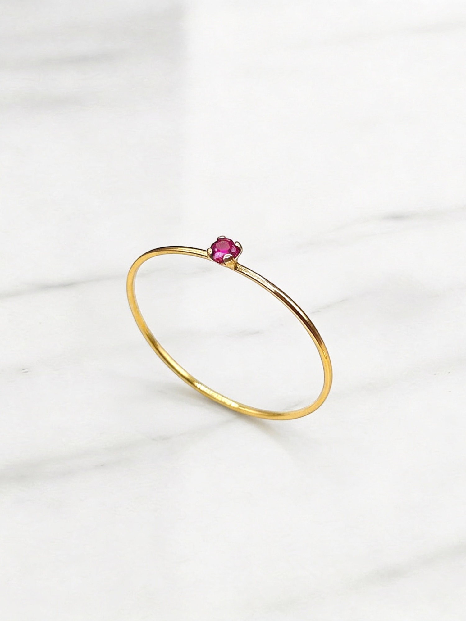 Anillo solitario juvenil rubi Oro 18k 1