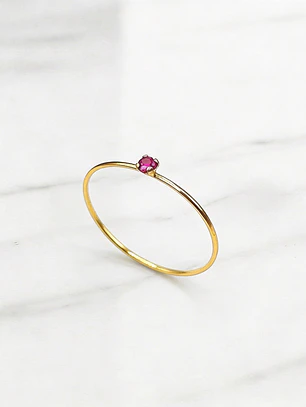 Anillo solitario juvenil rubi Oro 18k