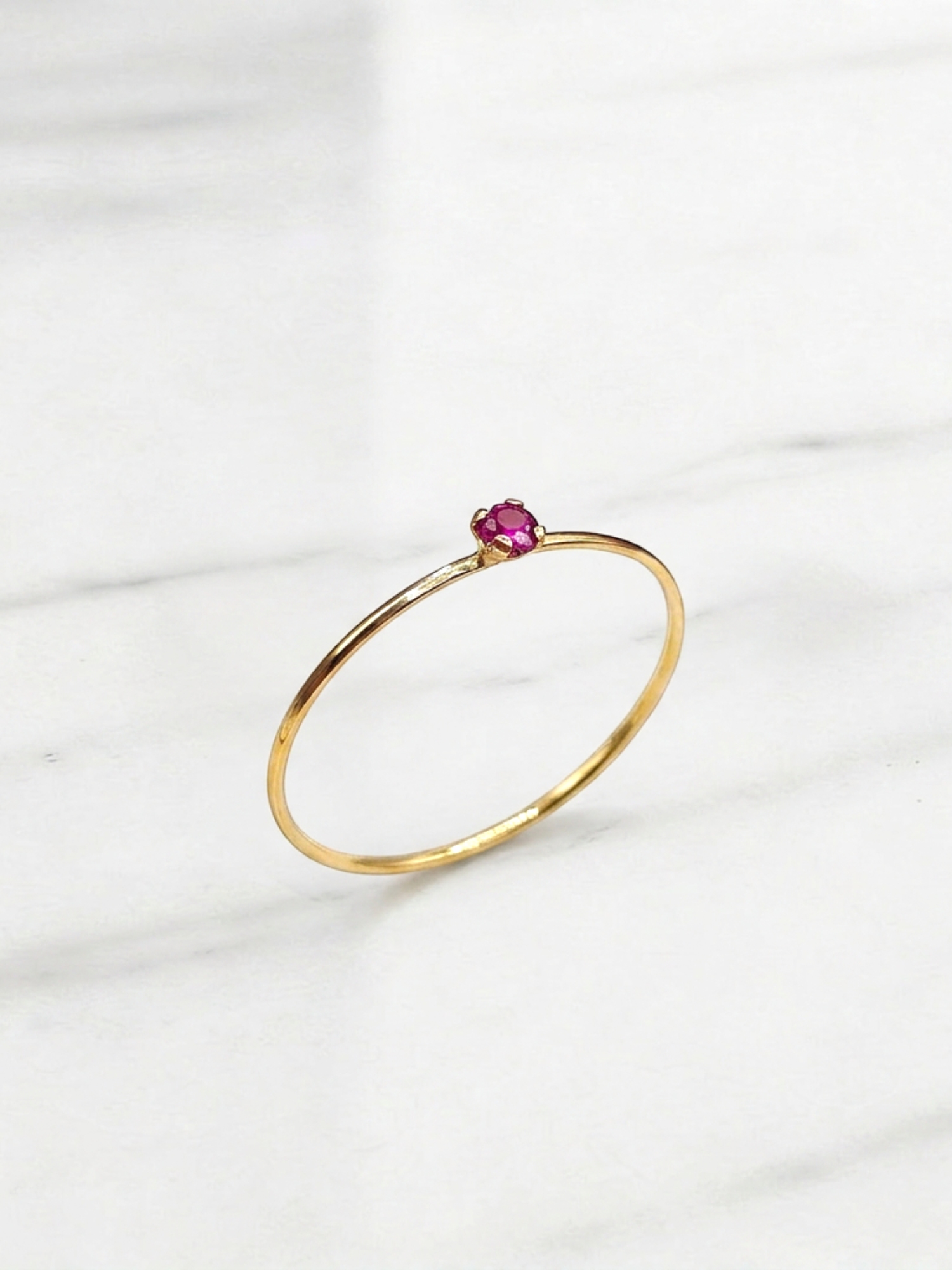 Anillo solitario juvenil rubi Oro 18k 3