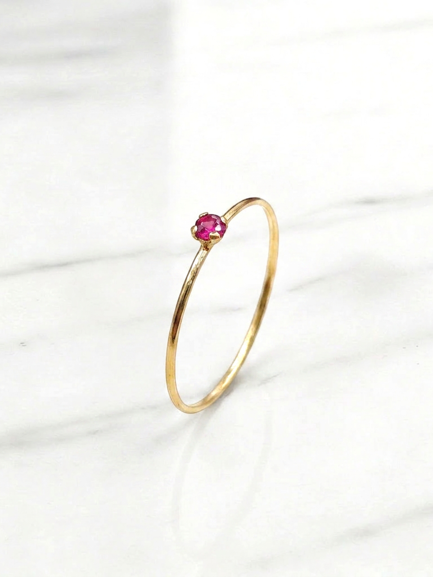 Anillo solitario juvenil rubi Oro 18k 2
