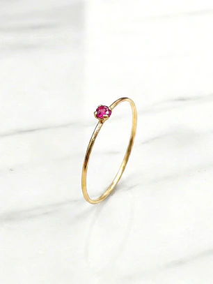 Anillo solitario juvenil rubi Oro 18k