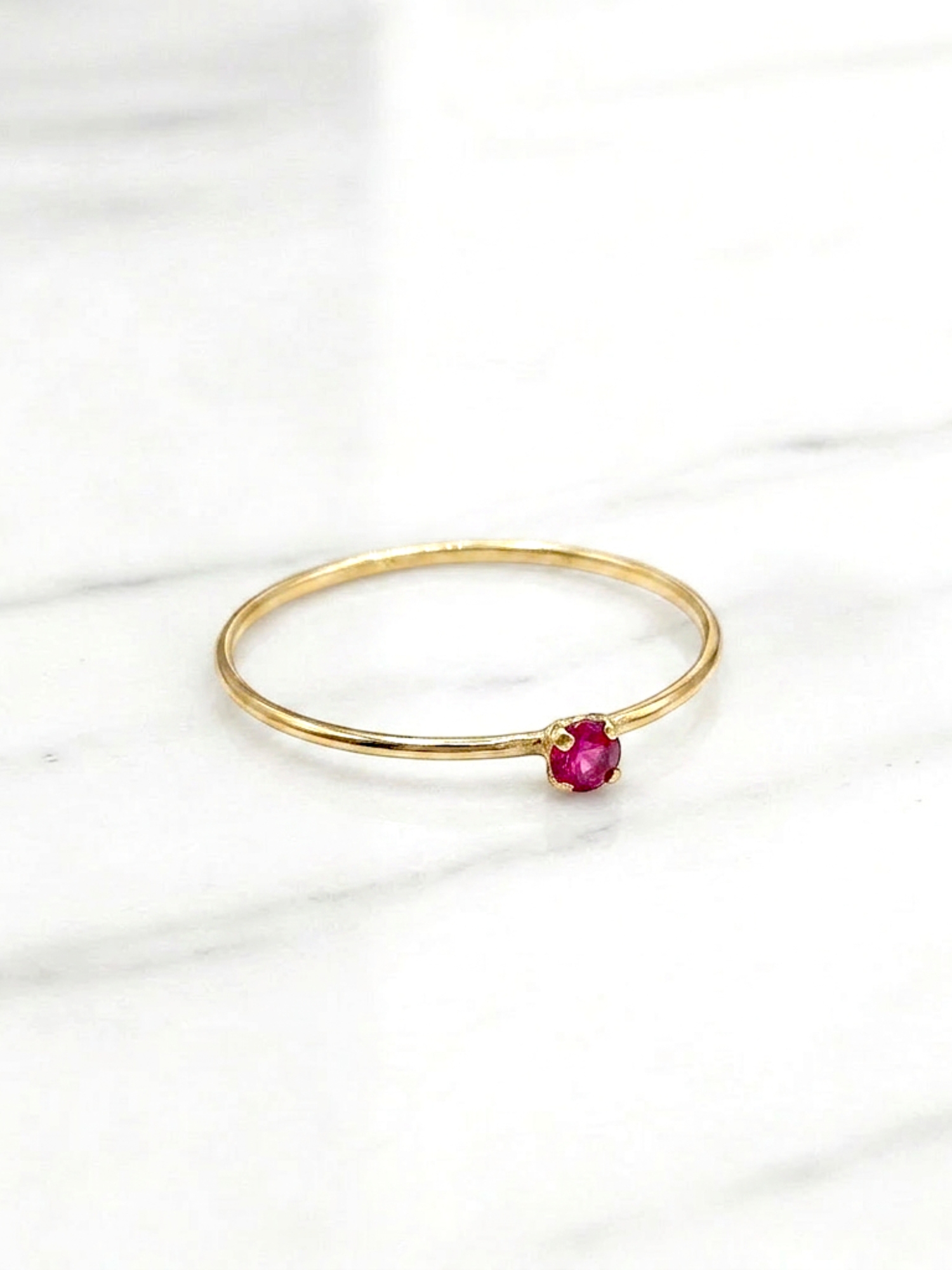 Anillo solitario juvenil rubi Oro 18k 6
