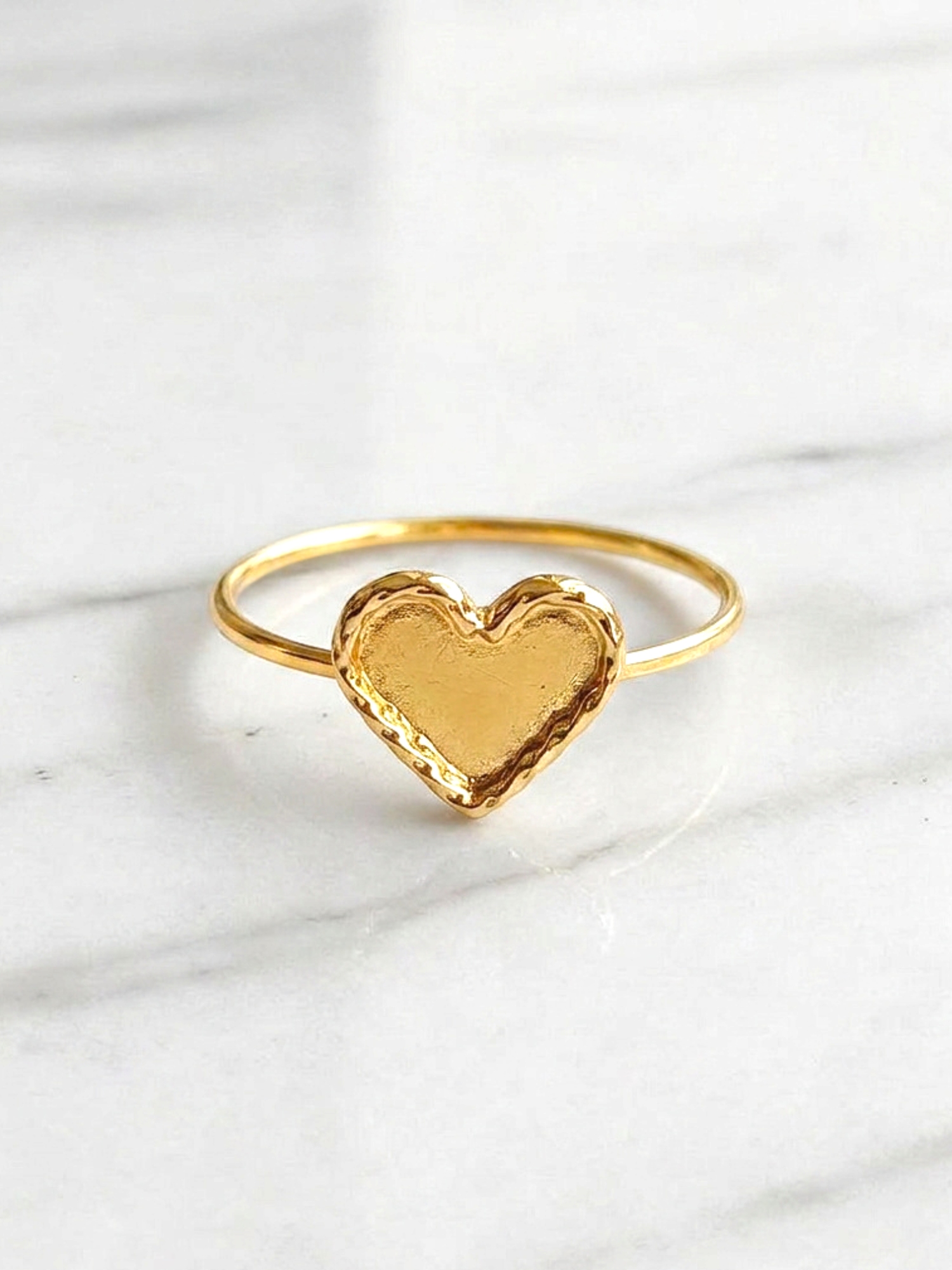Anillo tazo corazón mini Oro 18k  2
