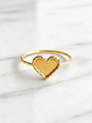 Anillo tazo corazón mini Oro 18k 