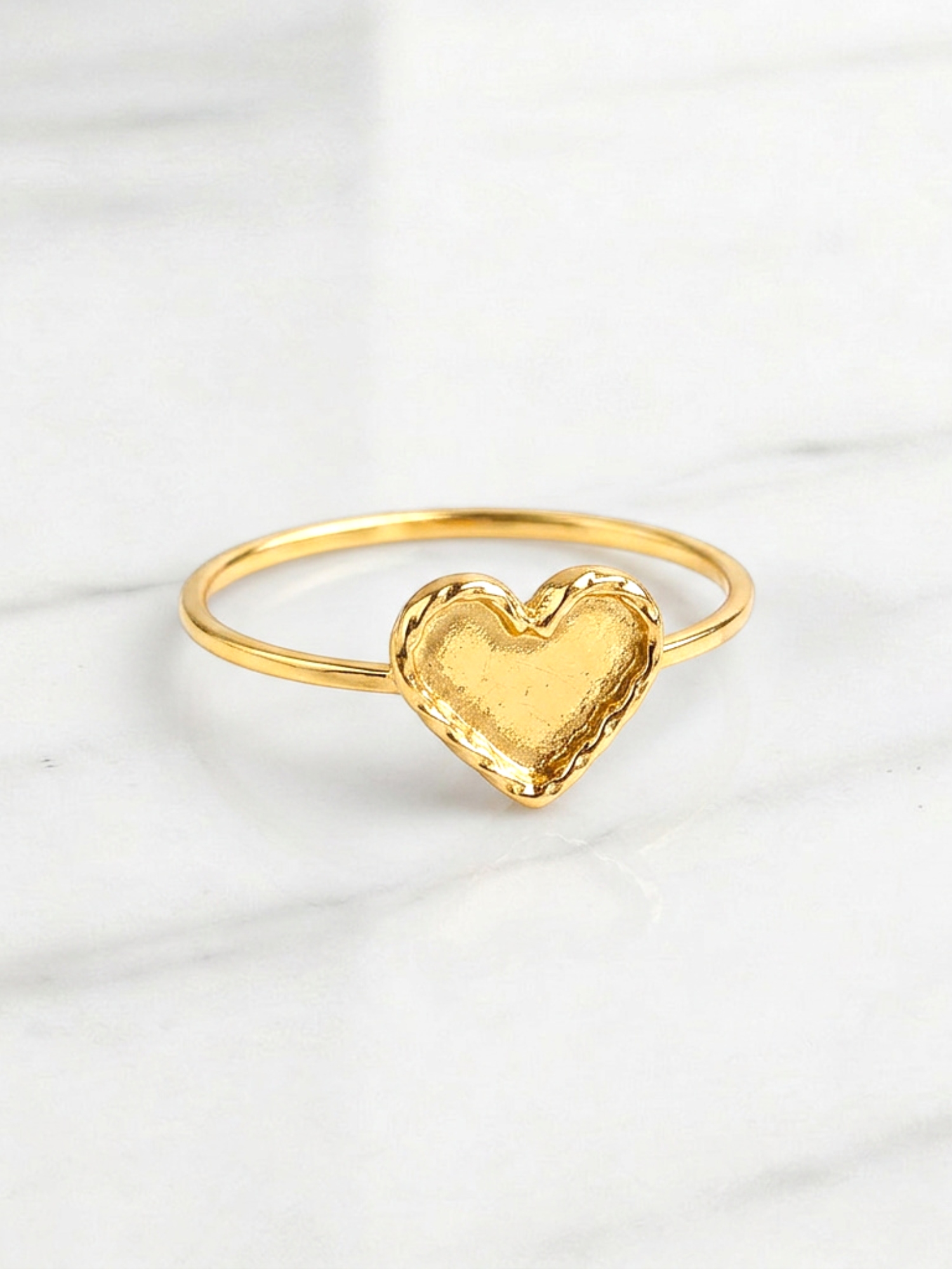 Anillo tazo corazón mini Oro 18k  3