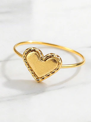Anillo tazo corazón mini Oro 18k 