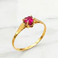 Anillo chatón corazón rubí Oro 18k - Miniatura 1