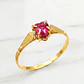 Anillo chatón corazón rubí Oro 18k - Miniatura 4