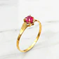 Anillo chatón corazón rubí Oro 18k - Miniatura 3