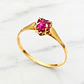 Anillo chatón corazón rubí Oro 18k - Miniatura 2