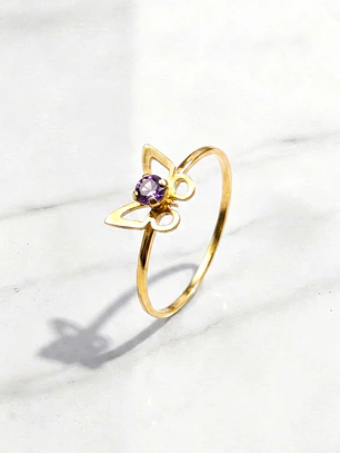 Anillo mariposa amatista Oro 18k