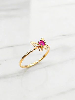 Anillo mariposa rubi Oro 18k