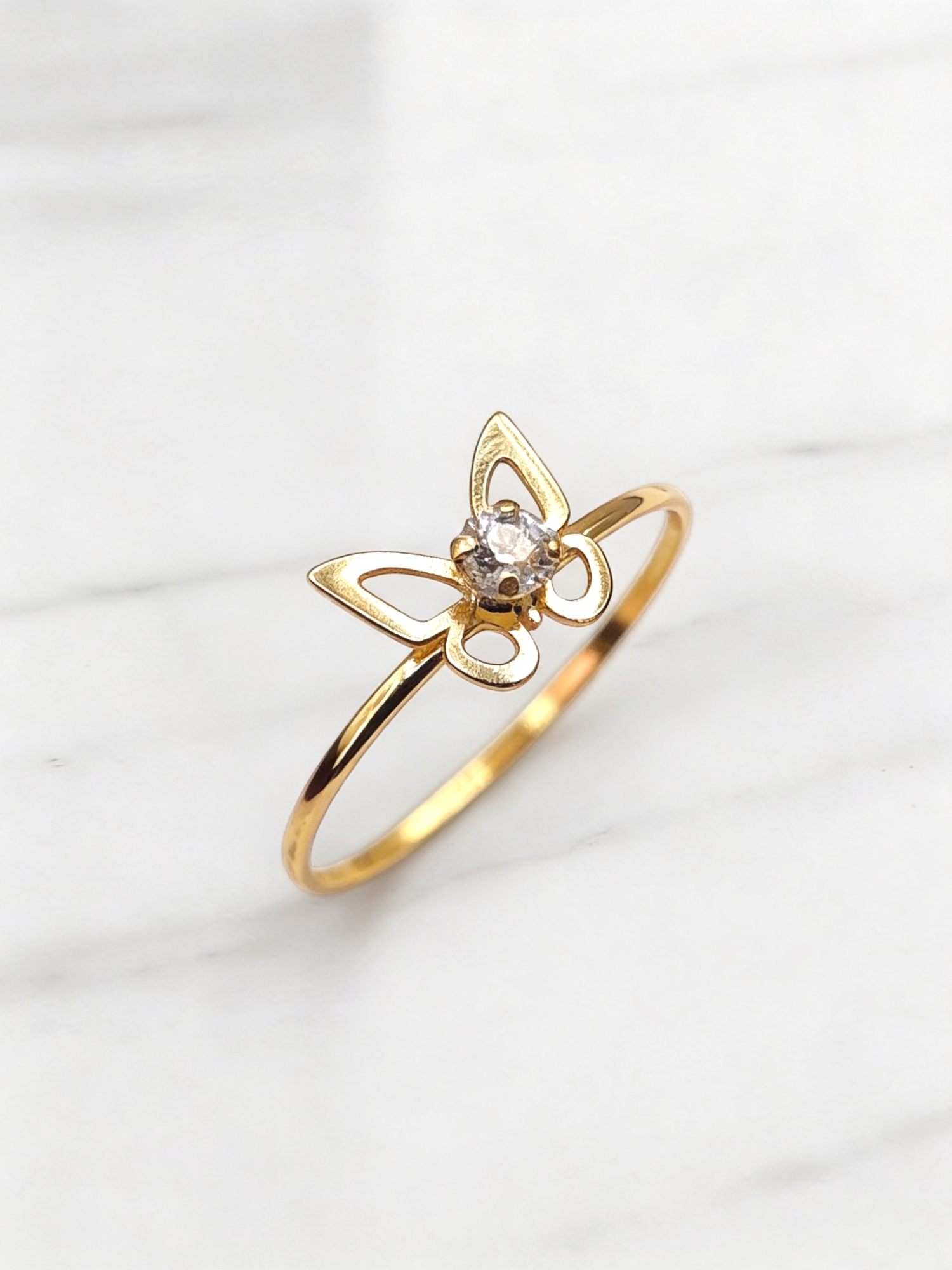 Anillo mariposa circón Oro 18k 4