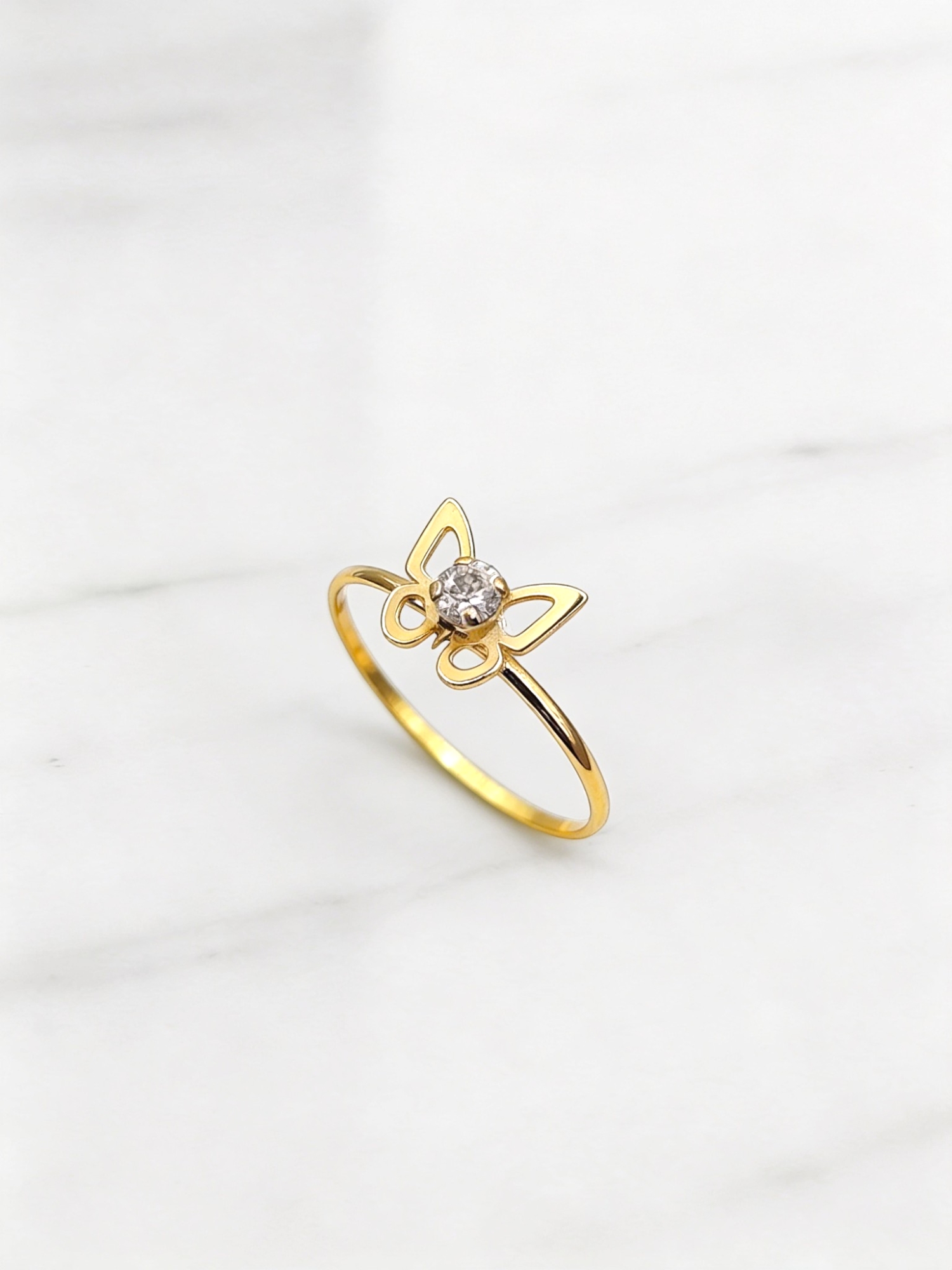 Anillo mariposa circón Oro 18k 2