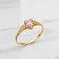 Anillo chatón corazón rosa de Francia Oro 18k - Miniatura 4
