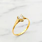 Anillo chatón corazón circon Oro 18k - Miniatura 1