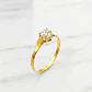 Anillo chatón corazón circon Oro 18k - Miniatura 5