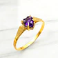 Anillo chatón corazón amatista Oro 18k - Miniatura 3