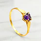 Anillo chatón corazón amatista Oro 18k - Miniatura 5