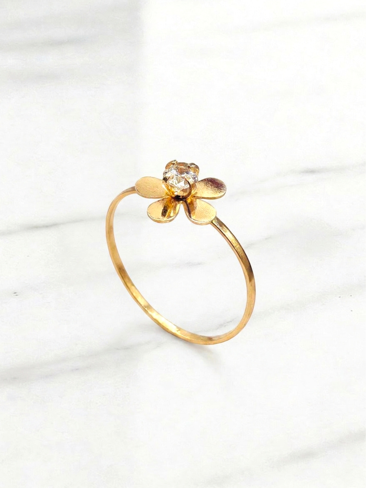 Anillo rosita circón Oro 18k 2