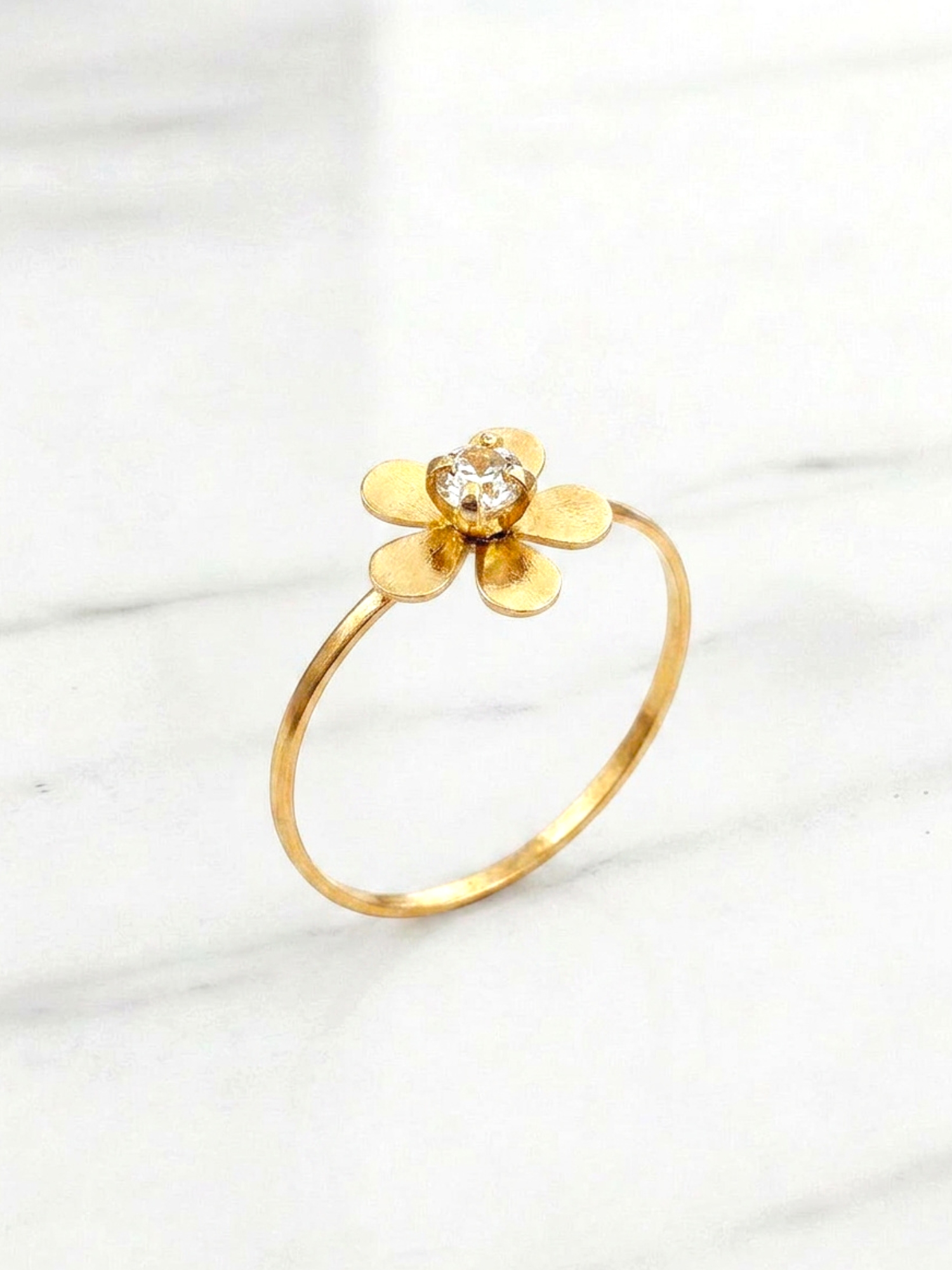 Anillo rosita circón Oro 18k 3