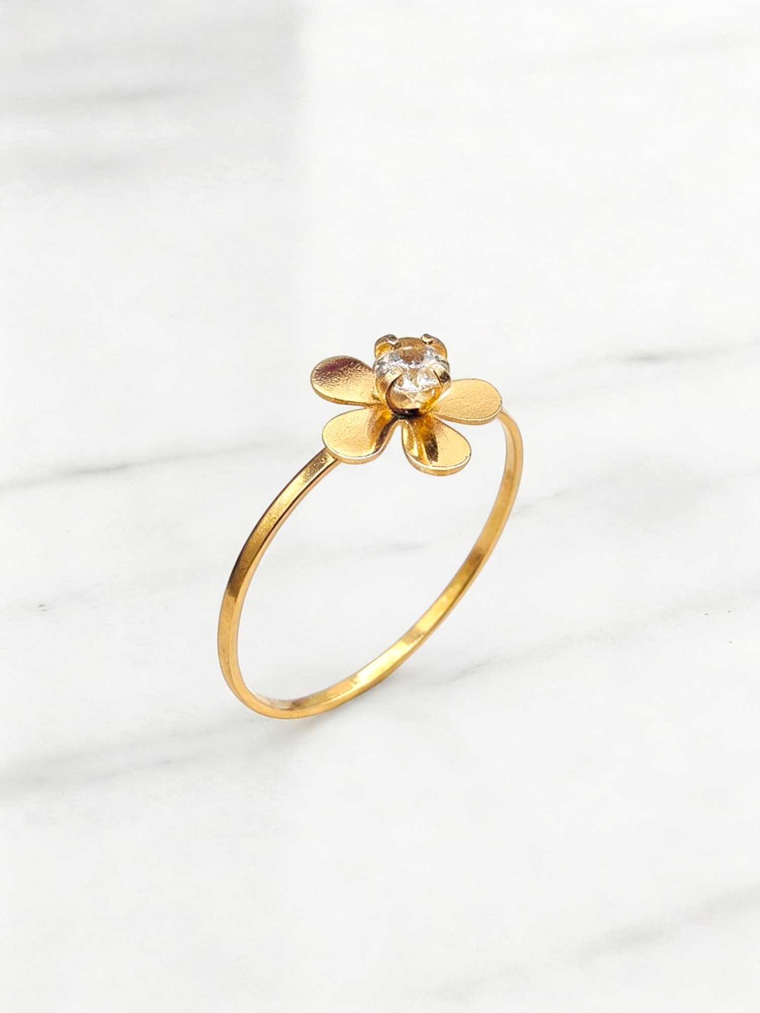 Anillo rosita circón Oro 18k 1