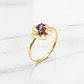 Anillo flor silueta Amatista Oro 18k - Miniatura 1
