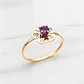 Anillo flor silueta Amatista Oro 18k - Miniatura 5