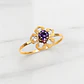 Anillo flor silueta Amatista Oro 18k - Miniatura 4