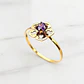 Anillo flor silueta Amatista Oro 18k - Miniatura 3