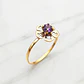 Anillo flor silueta Amatista Oro 18k - Miniatura 2