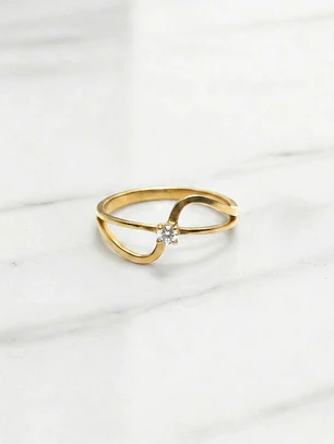 Anillo infinito circón Oro 18k